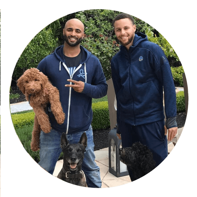 Jas Leverette with Steph Curry